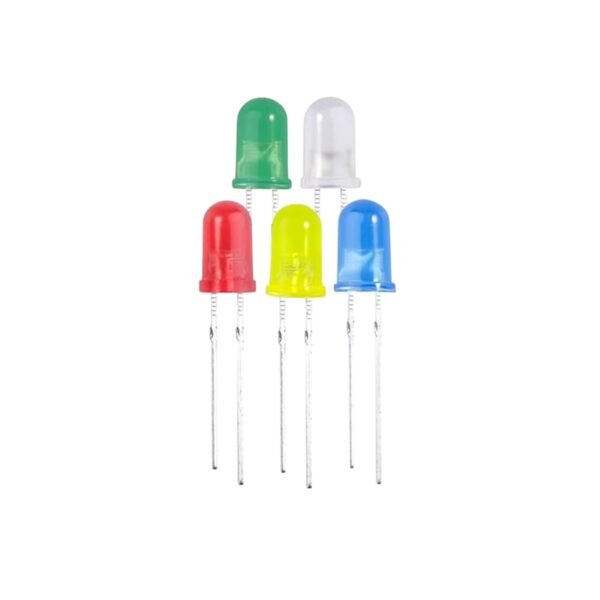 5mm Diffused LED Pak 100 Pcs 5 Colors