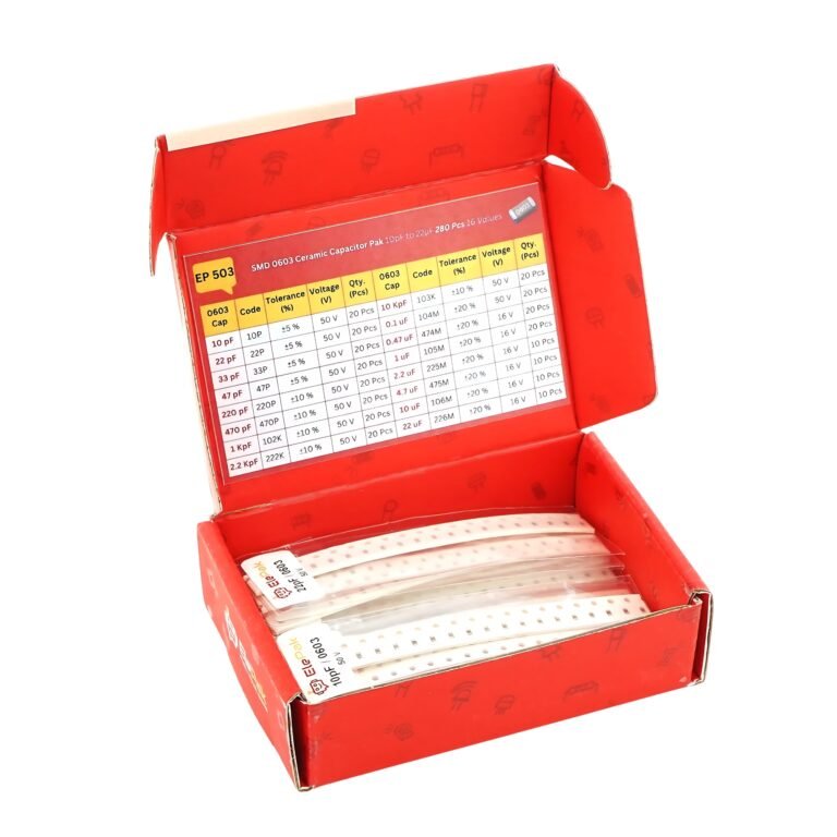 SMD 0603 Capacitor Pak 10pF to 22µF 280 Pcs 16 Values