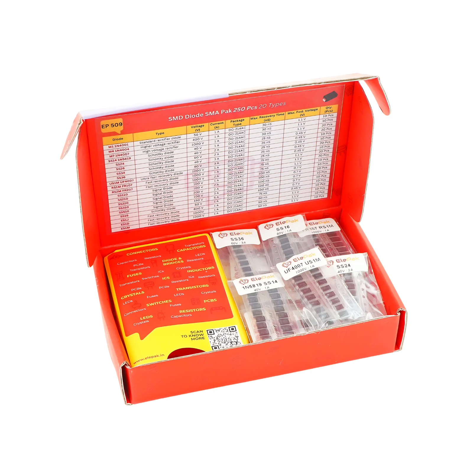 SMD Diode SMA Pack 250 Pcs 20 Types SMD Diode SMA Pack 250 Pcs 20 Types