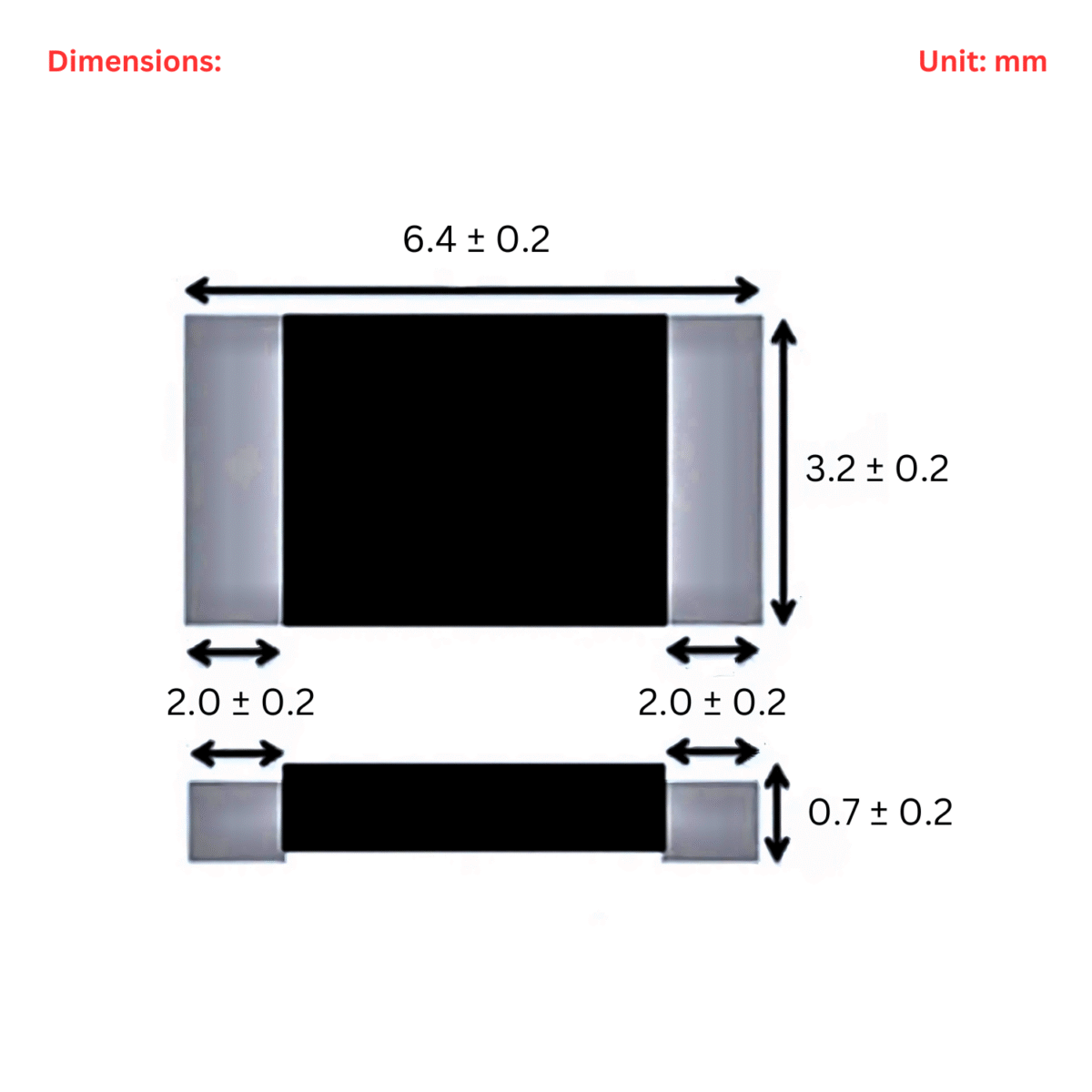 SMD_2512_Resistor_1E_1M_Dimensions