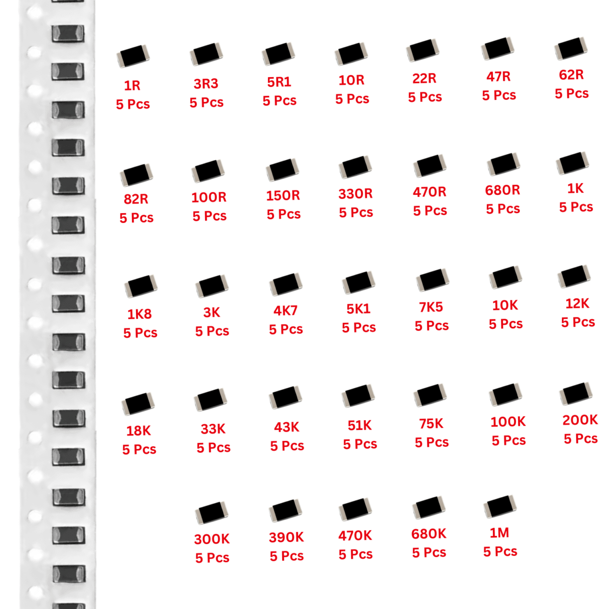 SMD_2512_Resistor_1E_1M_Qty