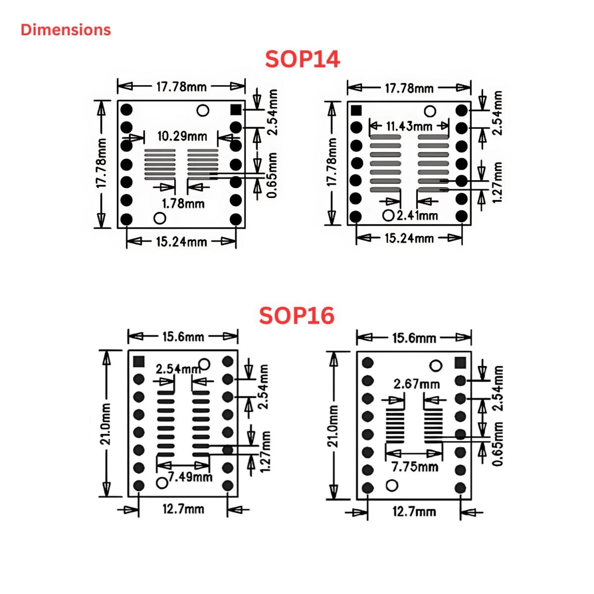 SMD_PCB_SSOP_SOT_SOP_MSOP_Dimensions